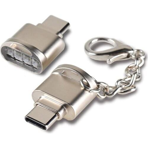 100PCS/LOT Portable Mini Card Reader Type C Micro SD TF Memory Card Reader OTG Adapter USB 3.1 Card Reader for Phone