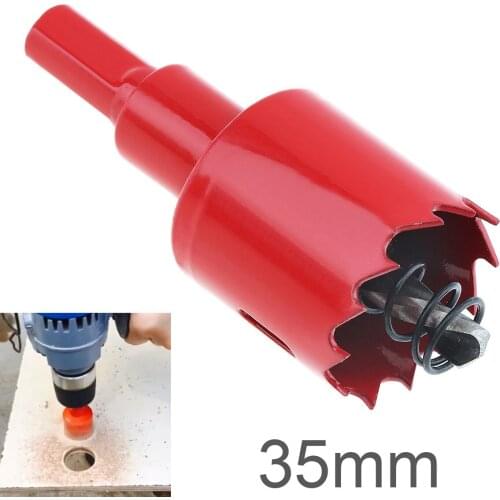 35mm M42 Bi-Metal Hole Saw Drilling Hole Cut Tool with Sawtooth and Spring Wood Drilling for PVC Plate / Woodworking
