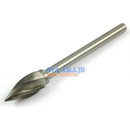 4 Pcs 3mm Shank Tungsten Carbide Burr Rotary Cutter File CNC Engraving Bit Single Cut (NO.6)