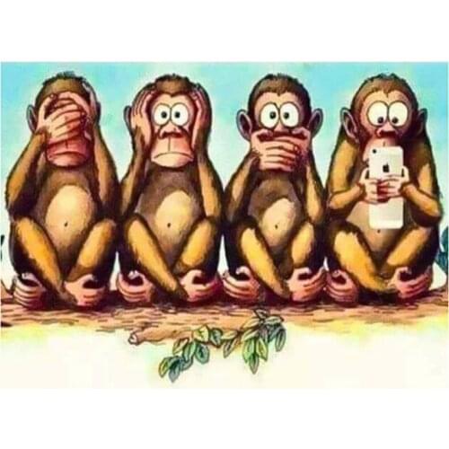 5D DIY Full Round/Square Diamond Painting Animal Monkey Cross Stitch 3D Embroidery Rhinestone Mosaic Home Decor Gift Y1415