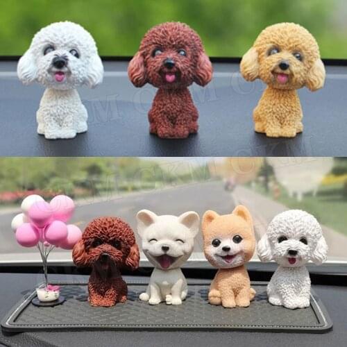 Car Shaking Head Dog Ornaments Bobblehead Dog Nodding Puppy Toys Car Dashboard Decor Toy Shaking Head Dolls For Universal Car