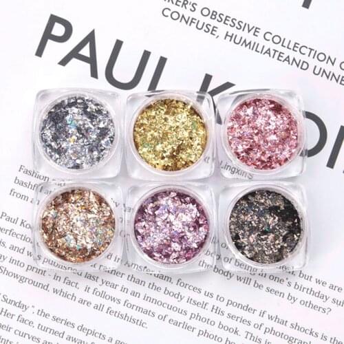 Nail Glitter Glitter Flakies Powder Dust Mixed Sequined Irregular Flakes Nail Art Decoration for UV Gel Polish