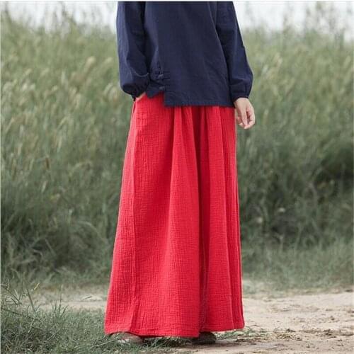 2020 Summer Woman Solid Cotton Linen Pants Plus Size 6XL 7XL Loose Casual Trousers Female Elastic Waist Wide Leg Pants