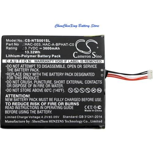 CameronSino/ALLCCX 3600mAh Battery for Nintendo HAC-S-JP/EU-C0, Switch HAC-001
