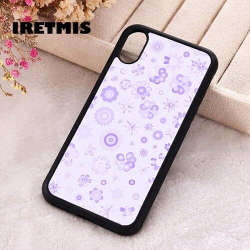 Iretmis 5 5S SE 2020 Phone Cover Case for iPhone 6 6S 7 8 Plus X Xs XR 11 12 Mini Pro Max Rubber Silicone Purple Flower Power