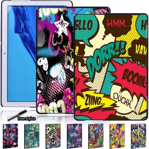 Personality Graffiti Tablet Case for Huawei MediaPad T5 10 10.1 Inch/MediaPad T3 8.0/T3 10 9.6 Inch - Anti-fall Slim Cover Case