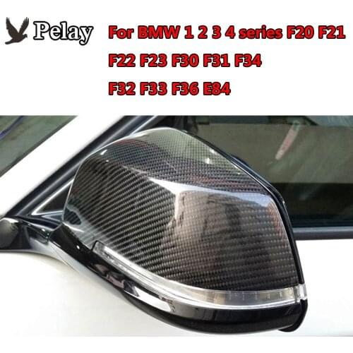 Car styling Replacement Carbon Fiber Mirror Covers Caps Shell for BMW 1 2 3 4 series F20 F21 F22 F23 F30 F31 F34 F32 F33 F36 E84