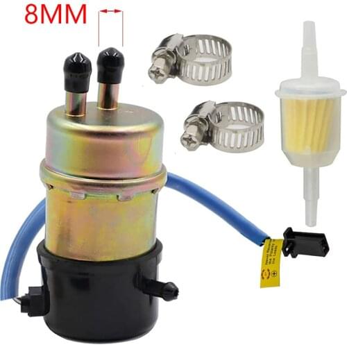 Electric Fuel Pump 12v Kawasaki Mule Fuel Pump 49040-1055 KAF620 3000 3010 3020 2520 2500 2510 1000(8mm In/Outlet)