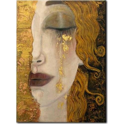 High quality Oil painting Canvas Reproductions Golden Tears by Gustav Klimt Painting for Bedroom hand painted