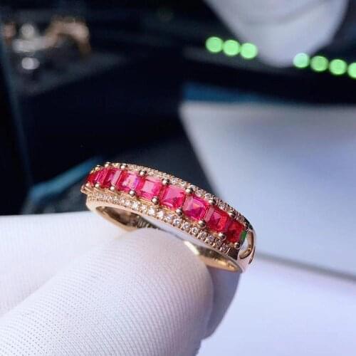 H624 Fine Jewelry Real 18K Gold AU750 Natural Red Spinel 2.7ct Gemstones Diamonds Female Anniversary Gift Fine Rings