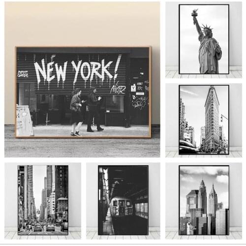 New York City Canvas Prints Statue of Liberty Posters and Prints Black and White Modern Wall Art Pictures Living Room Decoration