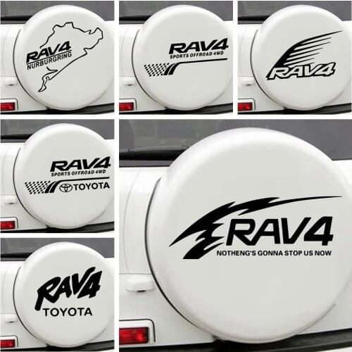 Cute Rav4 Car Spare Tire Car Sticker Creative Auto Decorative Decals Car Door Handle Vinyl Car Body Decals