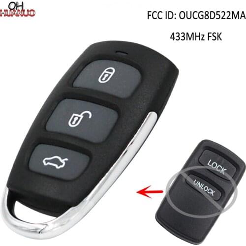Upgraded Remote Car Key 433MHz for Mitsubishi Triton MK Series 2002-2006 FCC ID:OUCG8D522MA FSK model