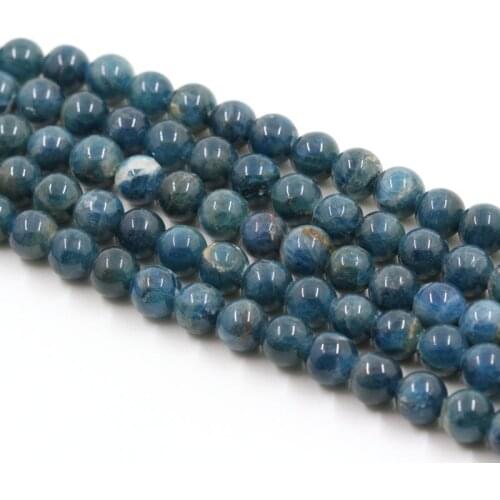 Fashion Natural blue apatite round beads 6mm-12mm /15.5" strand jewelry making