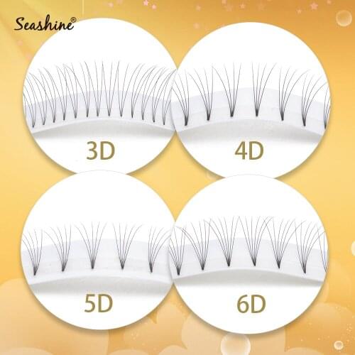 Seashine Premade Volume Fans Eyelash Individual Lashes Short Stem Lashes Semi Permanent Soft Eyelash Extension
