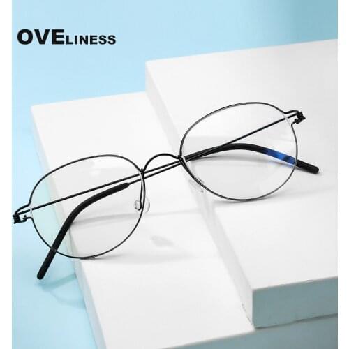 Titanium eyeglasses frames Round eye glasses frame men women Retro Optical Myopia Prescription glasses Korean Spectacles eyewear