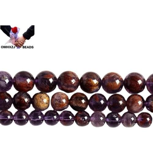 OMH Wholesale JD36 68 10 12 14mm Natural Jewelry DIY Making Bracelet Necklace Natural AAA Purple Quartz Loose Spacer Round Beads