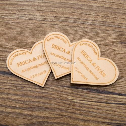 Personalized Heart Magnets save the date magnet,Wooden Saved the Date, Wedding birthday baby bridal shower party favors gifts
