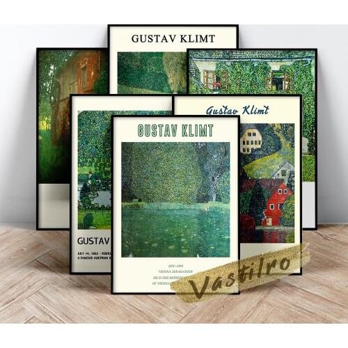 Gustav Klimt Famous Classic Poster Retro Art Canvas Painting Exhibition Museum Print Art Wall Picture Modern Home Room Decor