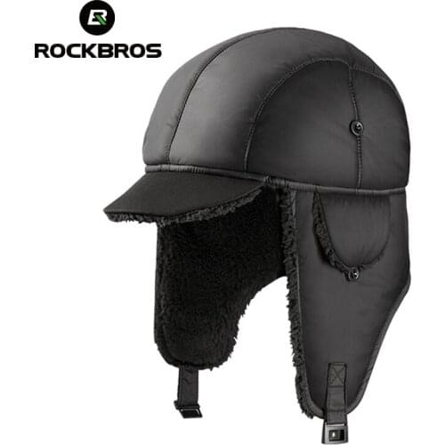 ROCKBROS Man Winter Cycling Cap Windproof Thermal Fleece Running Skiing Motocycle Head Hat Woman MTB Bike Cycling Headwear