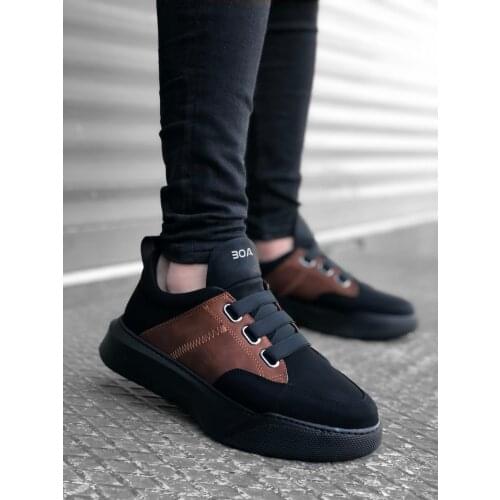 BA0160 Band Men High Base Black Tan Sports Shoes
