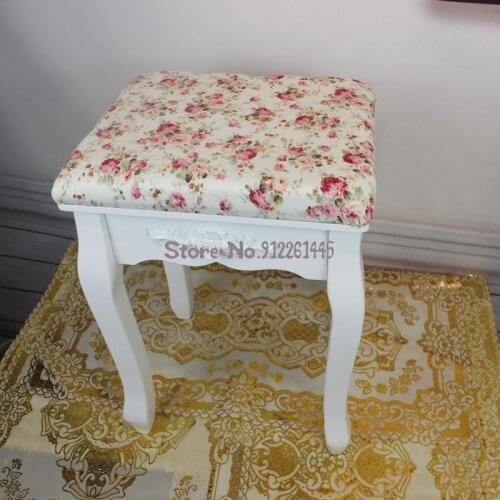 Daily special offer comb makeup stool simple modern fabric solid wood dressing table chair nail stool bedroom shoe stool