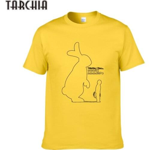 TARCHIA New 2021 Mens Short Sleeve T Shirts Abstract Style Rabbit Print Casual Slim Fit Cotton T-Shirts Tees Tops Homme