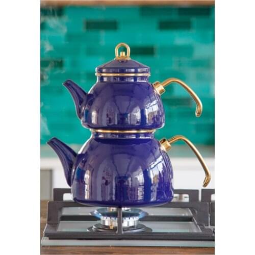 Navy blue Enamel Teapot Top Teapot 1.1 liter Teapot bottom 2.3 liter