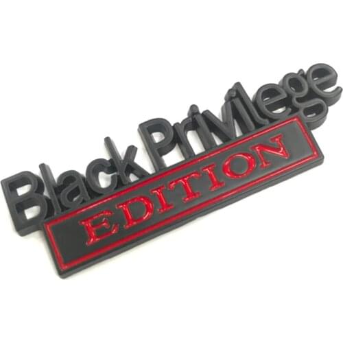 Universal Privilege Edition For Car Truck 3D Letter Fender Emblem Badge Sticker Decal Trim 10x3cm Black Zinc Alloy