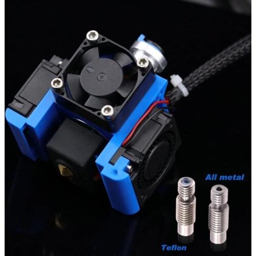 High Quality All Metal/Teflon V6 J-head Volcano Hotend Bowden Extruder Kit with Cooling Fan Bracket Block 1.75mm 3D Printer