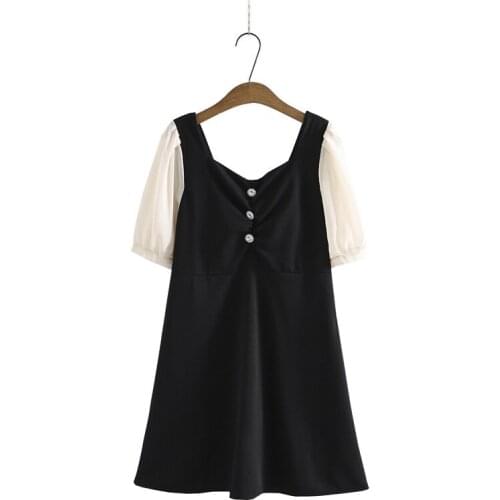 Plus Size Womens Summer Dress Patchwork Ladies' Elegant Officewear Mini Dresses Oversized Vestidos