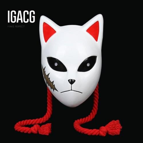 Hard FRP Type!!! IGACG Handmade Demon Slayer: Kimetsu no Yaiba Kamado Tanjirou Cosplay Mask Sabito Mask Costume Props