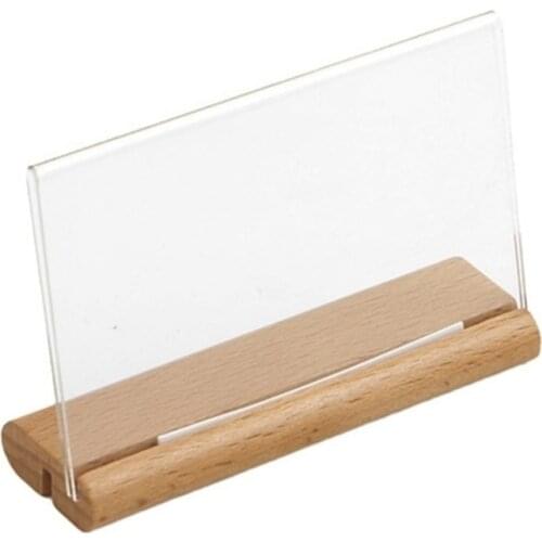 2-side Round Wood Base Sign Holder Various Sizes Table Menu Holder