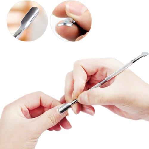 2017 Hot Sale 1Pc Nail File Cuticle Spoon Remover Manicure Trimmer Cuticle Pusher Stainless Steel Nail Tools