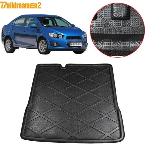 Buildreamen2 For Chevrolet Aveo T300 Sedan Car Accessories Tray Boot Liner Rear Trunk Mat Cargo Floor Carpet Mud Pad 2011-2015