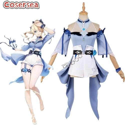 Cosersea Game Genshin Impact Jean Cosplay Costume Women Sea Swimsuit Lovely Skin Uniform Pool Party Summer Swimwear