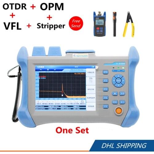 60km/120km TMO-300 OTDR +TL-510 Optical Power Meter +10MW VFL + CFS-2 Stripper Tool Set TMO300 Optical Time Domain Reflectometer