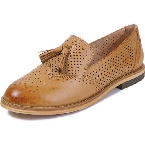 Leather fringed womens shoesHigh-quality single shoesLeather casual shoe womanNew Spring Womens ShoesClassic fringed womenshoe