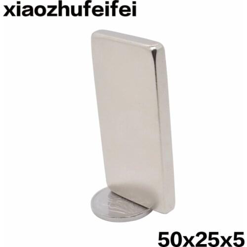 10PCS Big Bulk Super Strong Strip Block Magnets Rare Earth Neodymium 50 x 25 x 5 mm N50 50*25*5mm