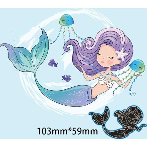 Metal Cutting Dies GRACEFUL MERMAID New for decor card DIY Scrapbooking stencil Paper Album template Dies 103*59mm