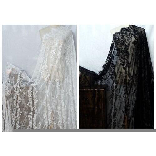 150cm wide soft eyelash lace fabric DIY material for wedding dress accessories