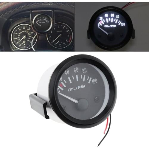 New 52mm Universal Auto Car Oil Pressure Gauge 2inch 0-100 Psi Car Oil Press Gauge Meter LED Oil Pressure Gauge Meter