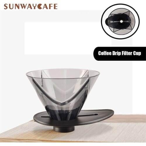 Plastic Coffee Dripper Engine V60 Style Coffee Drip Filter Cup Permanent Pour Over Coffee Maker Separate Stand for 1-2 Cups
