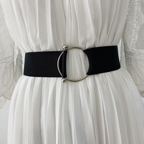 Belts for Women Simple Waist Elastic Ladies Band Round Buckle Decoration Coat Sweater Fashion Dress Waistband