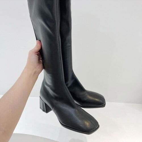 Med Heel Boots Womens Rubber Shoes Rain Booties Ladies Clogs Platform Zipper Winter Footwear Boots-women Sexy Thigh High Heels