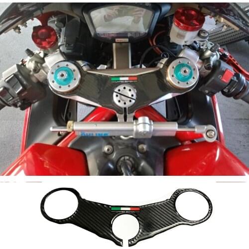 For DUCATI 848 1098 1198 1098S 3D Carbon-look Top Triple Clamp Yoke Defender Case Top link Decal sticker Samsung board decal