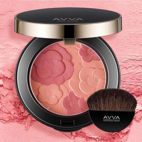 TT Camellia Two-Tone Blusher Plate Nude Makeup Natural Repair Highlight Shadow Three-in-One Makeup Palette Blusher