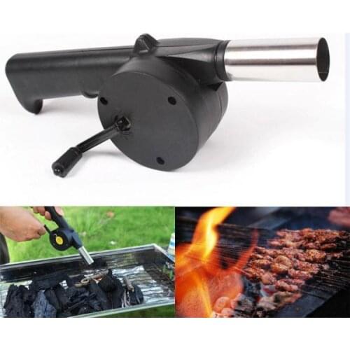 Air Blower for BBQ Fire Bellows Hand Crank Barbecue Outdoor Cooking Camping, for charcoal grill BBQ campfire fireplace
