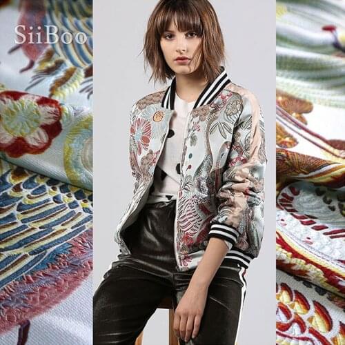 American style pastoral crane jacquard brocade fabric for coat jacquard tissue tecidos stoffens yarn for sewing SP4860 FREE SHIP