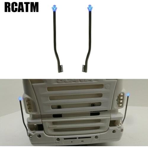 1 Pair Metal Side Vertical Light V8 Pole Light for Tamiya 1/14 RC Truck Scania R620 56323 R730